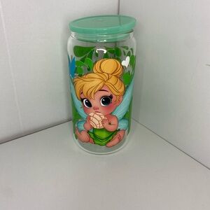 Tinkerbell Themed Jar with Green Lid